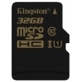 MicroSD 32GB  Kingston Class 10 UHS-I U1 R/W 90/45 MB/s без адаптера